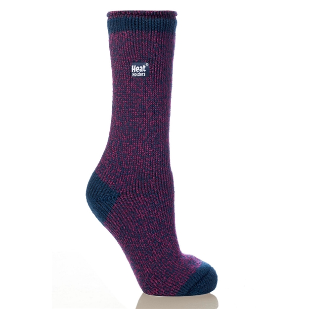 Picture of Grabber Heat Holders Ladies Twist Crew Sock-Blue/Purple