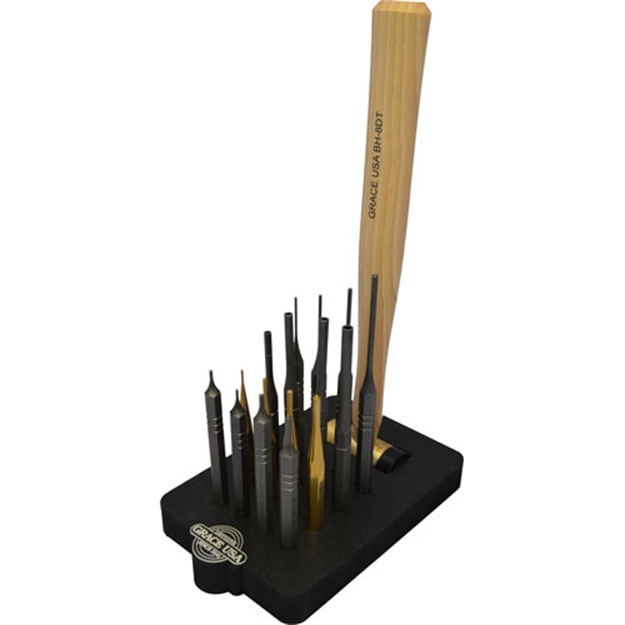 Picture of Grace Usa Usa 17 Piece Ar15 Punch & Hammer Set W/Bench Block GRAR1517BB