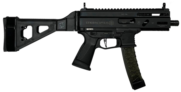 Picture of Grand Power 810091152836 Stribog Sp9a35s 9Mm Luger 30+1 8" Black Picatinny Rail Receiver, SB Tactical Brace, Black Polymer Grip SP9A3S-SB