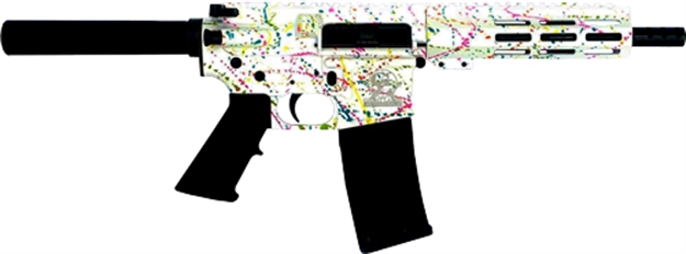Picture of Great Lakes Firearms & Ammo Ar15 Pistol 223 Wylde 7.5" Nitride Splatter White GL15223P S-WHT 638457791426