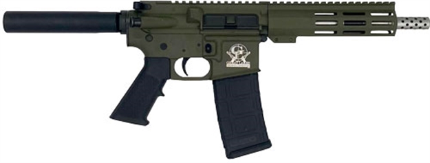 Picture of Great Lakes Firearms Gl15223sspodg Ar-15 Pistol 223 Wylde 30+1 7.50" Stainless Barrel, OD Green Rec, 7" M-Lok Handguard, Buffer Tube (No Brace), Black A2 Grip GL15223SSP ODG
