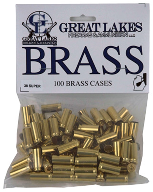 Picture of Great Lakes Firearms & Ammo Lakes Brass .38 Super New 100Ct
