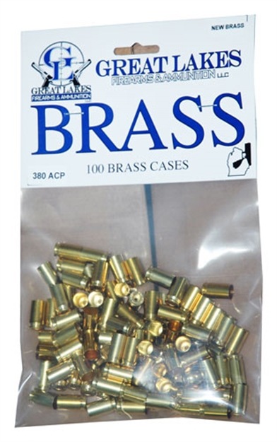 Picture of Great Lakes Firearms & Ammo Lakes Brass .380Acp New 100Ct