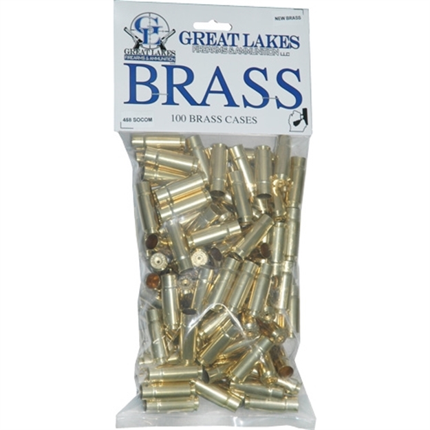 Picture of Great Lakes Firearms & Ammo Lakes Brass .458 Socom New 100Ct