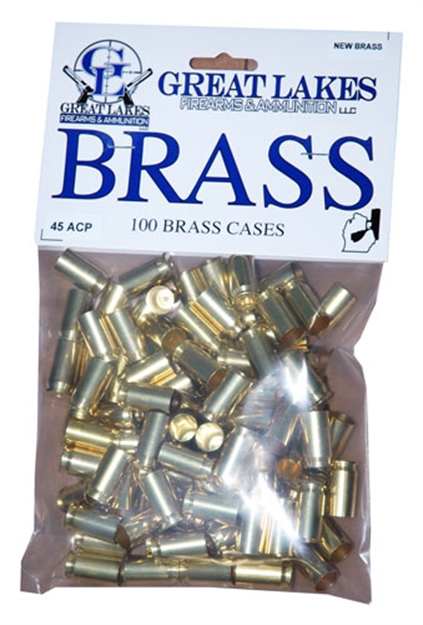 Picture of Great Lakes Firearms & Ammo Lakes Brass .45Acp New 100Ct