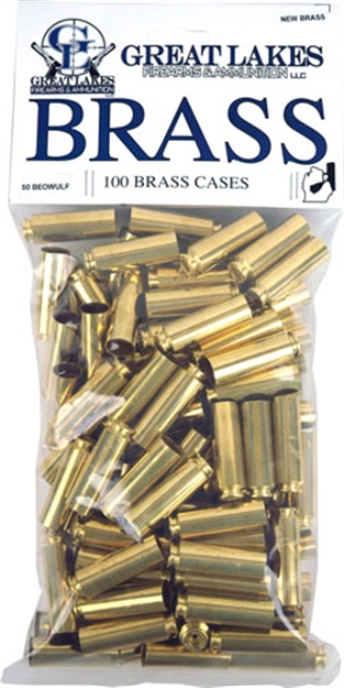 Picture of Great Lakes Firearms & Ammo Lakes Brass .50 Beowulf New 100Ct
