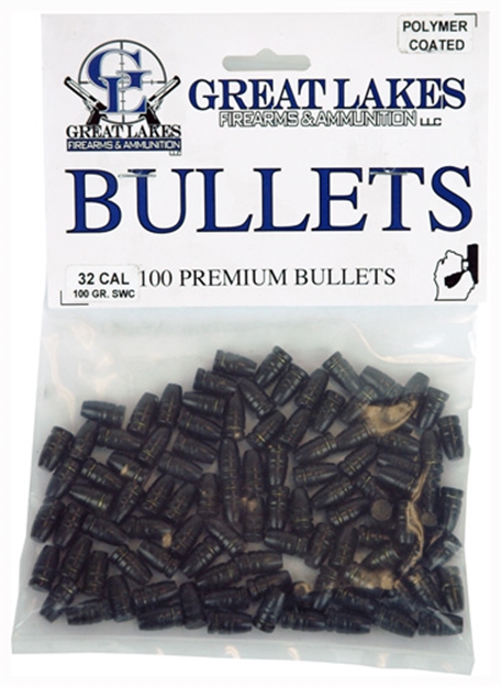 Picture of Great Lakes Firearms & Ammo Lakes Bullets .32 Cal. .313 100Gr Lead-Swc Poly 100Ct