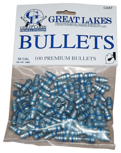 Picture of Great Lakes Firearms & Ammo Lakes Bullets .38/.357 .358 158Gr. Lead-Swc 100Ct