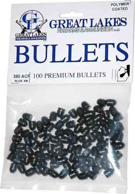 Picture of Great Lakes Firearms & Ammo Lakes Bullets .380Acp .356 95Gr Lead-Rn Poly 100Ct