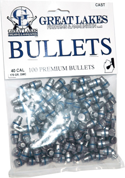 Picture of Great Lakes Firearms & Ammo Lakes Bullets .40/10Mm .401 170Gr. Lead-Swc 100Ct