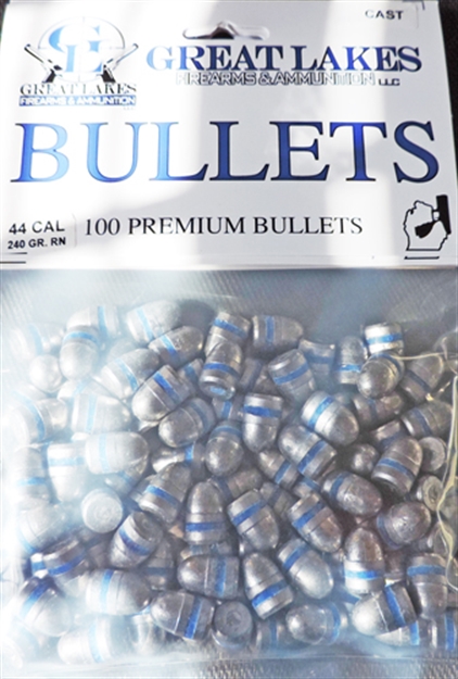 Picture of Great Lakes Firearms & Ammo Lakes Bullets .44 Cal. .430 240Gr. Lead-Rn 100Ct