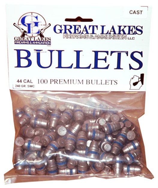 Picture of Great Lakes Firearms & Ammo Lakes Bullets .44 Cal. .430 240Gr. Lead-Swc 100Ct
