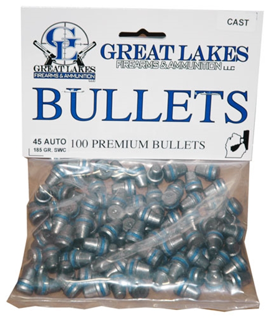 Picture of Great Lakes Firearms & Ammo Lakes Bullets .45Acp .452 185Gr. Lead-Swc 100Ct