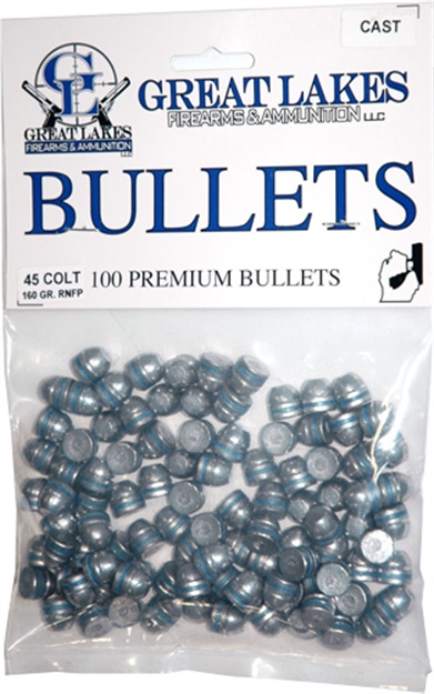 Picture of Great Lakes Firearms & Ammo Lakes Bullets .45Lc .452 160Gr. Lead-Rnfp 100Ct
