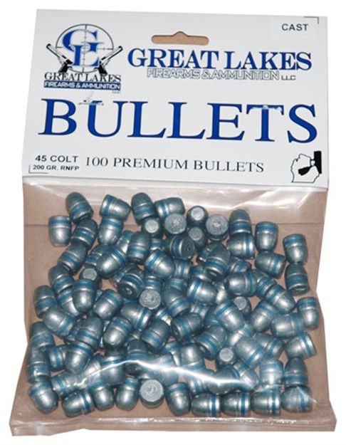 Picture of Great Lakes Firearms & Ammo Lakes Bullets .45Lc .452 200Gr. Lead-Rnfp 100Ct