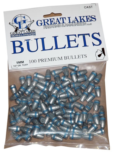 Picture of Great Lakes Firearms & Ammo Lakes Bullets 9Mm .356 147Gr. Lead-Tcfp 100Ct