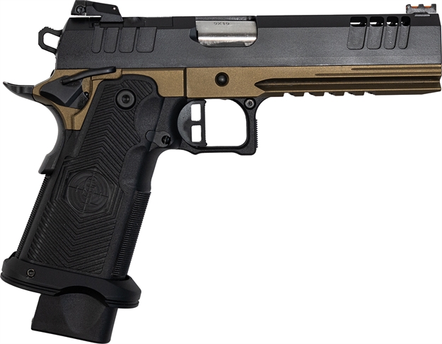 Picture of  Great Lakes Firearms Gl1911ds9fssbrz 1911 DS Synergy 9Mm Luger 20+1 5" Optic Cut/Serrated Cerakote Black Molded Grip Bronze Frame 638457790740