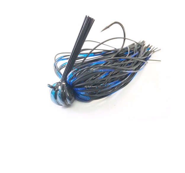 Picture of Greenfish Tackle Crawball Football Jig Living Rubber Black/Blue 3/4 Oz.