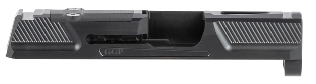 Picture of  Grey Ghost Precision Ggp365blk2 Ggp365 Version 2 Slide Fits Sig P365, Optic Cut Compatible W/Sig Romeozero & Shield Rms-C, Fine Front & Rear Serrations, 17-4 Stainless Steel W/Black Dlc Finish