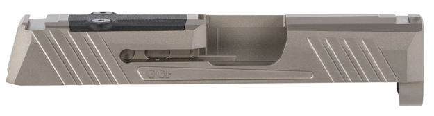 Picture of  Grey Ghost Precision Ggp365gry1 Ggp365 Version 1 Slide Fits Sig P365, Optic Cut Compatible W/Sig Romeozero & Shield Rms-C, Aggressive Front & Rear Serrations, 17-4 Stainless Steel W/Gray Dlc Finish 856054008949