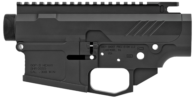 Picture of Grey Ghost Precision Ggpsheavyrcvr AR Mkii Heavy Receiver Set Ar-10 Platform Multi-Caliber, 7075-T6 Aluminum W/Black Hardcoat Anodized Finish, Flared Mag Well, Optics Ready GGP-S-Heavy-RCVR