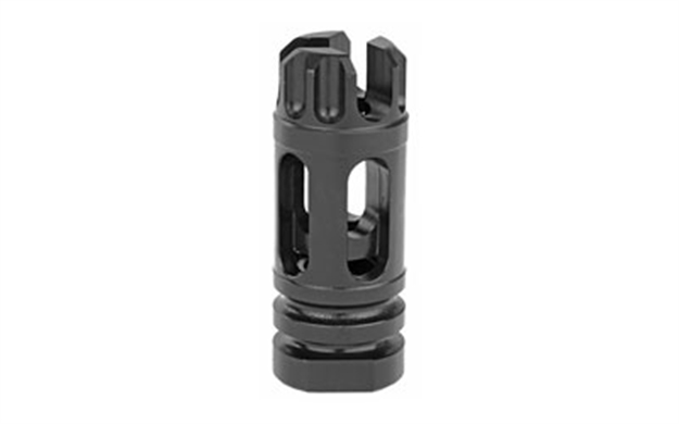 Picture of  Griffin Armament Xhp556fc Gate-Lok Flash Comp Black Nitride 17-4 Stainless Steel With 1/2"-28 Tpi Threads, 2.21" Oal & .863" Diameter For 5.56X45mm Nato  M4sd, M4sdk, M4sd2 & 30Sd Series Silencers