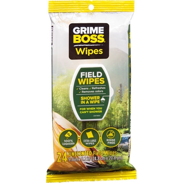 Picture of Grime Boss Boss Field Wipes Unscented 24 Count Wipes