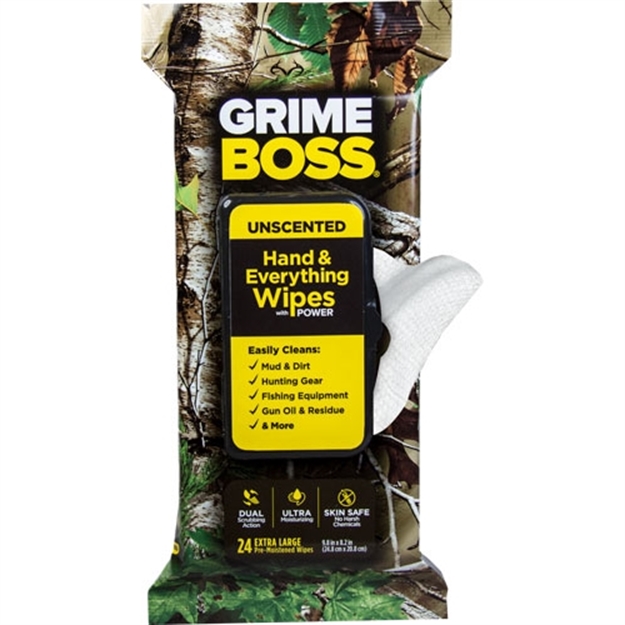 Picture of Grime Boss Boss Realtree Unscented Textured/Soft Wipes 24Ct Wipes