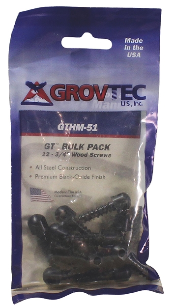 Picture of  Grovtec US Inc Gthm51 Wood Screw  Swivel Studs 0.75" 12-Pack Black 895474001512