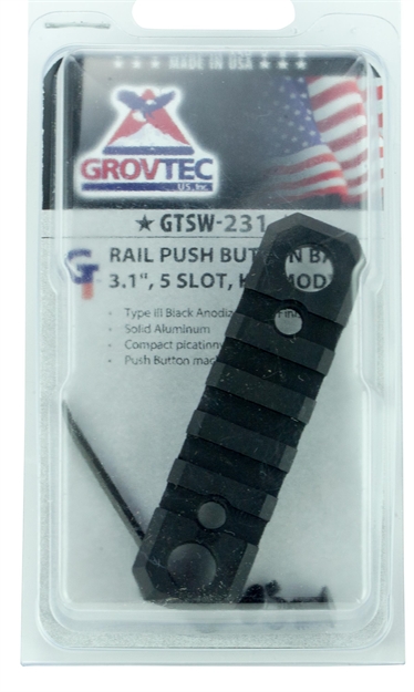 Picture of  Grovtec US Inc Gtsw231 3.1 Inch 5 Slot With Push Button Bases Keymod  Black Anodized