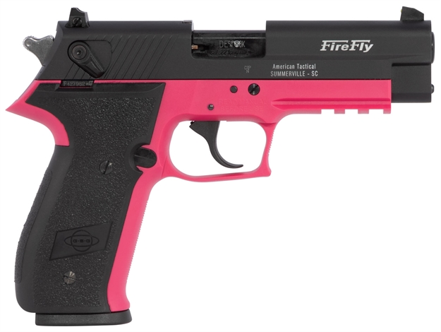 Picture of  Gsg Gerg2210ffp Firefly  22 LR 10+1 4" Black Serrated Slide, Pink Zinc Alloy W/Accessory Rail Frame, Black Polymer Grip 853267007028