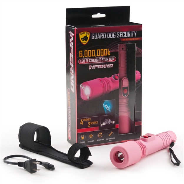Picture of Guard Dog Inferno High Voltage Stun Gun W Rubber Handle Pink
