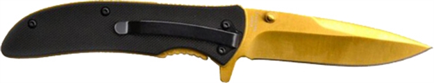 Picture of Guard Dog Security Dog Knife Blk G10 Handle Gold Blade Folder 3.5" Blade! KVF343GD