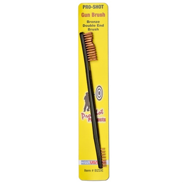 Picture of  Pro-Shot Bzde Gun Brush  Universal Double Ended Brush Bronze Bristles