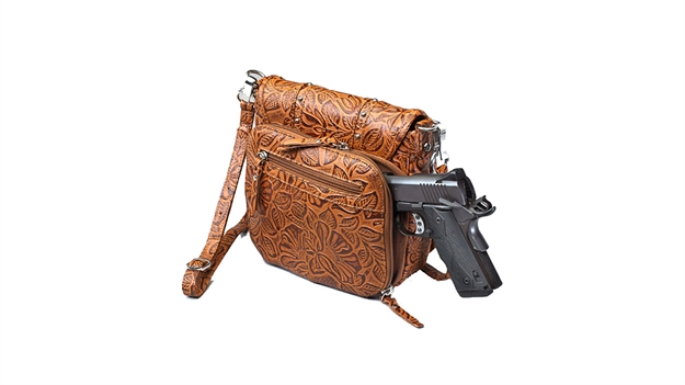 Picture of Gun Totin' Mamas Studded Flap Tooled Cowhide Gtm-16Tld/Tn