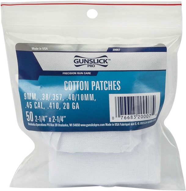 Picture of Gunslick Cotton Patches 38-45 20 GA Shot 50Ea Bag