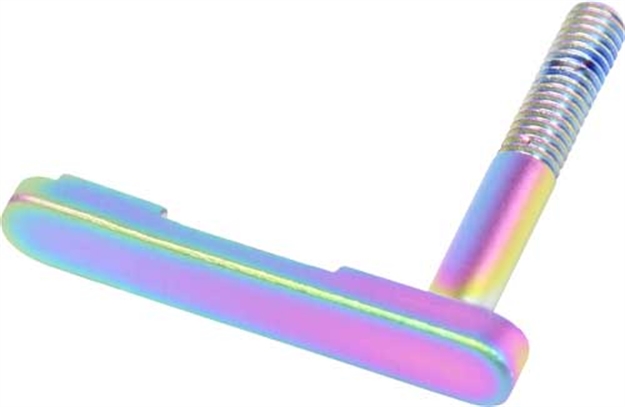 Picture of Guntec Usa Ar15 Mag Catch Lever Matte Rainbow Pvd Coated GTMCLEVERMRPVD 752574658377
