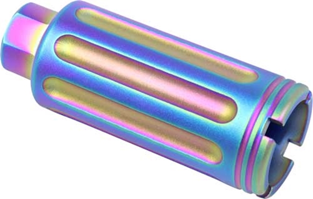 Picture of Guntec Usa Ar15 Slim Line Cone Flash Can Gen 2 Rainbow Pvd CONEFHSGEN2RPVD