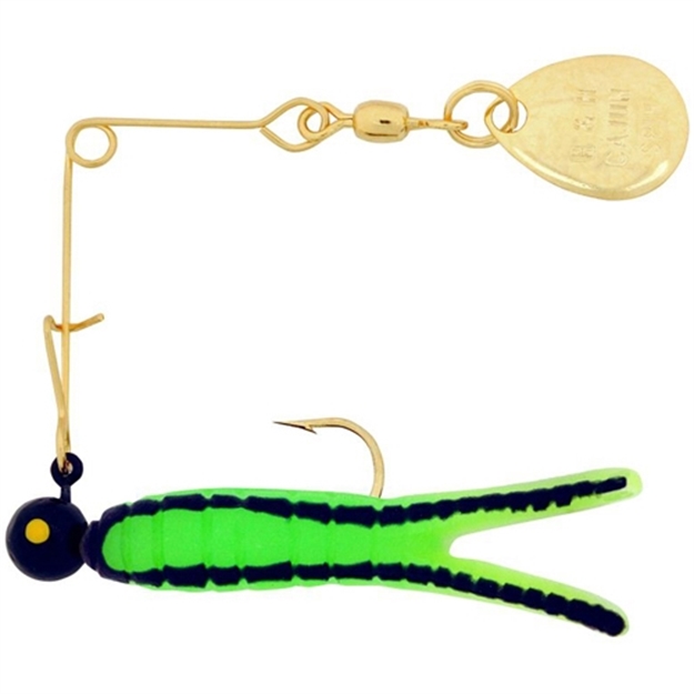Picture of H & H Lure Caj Spn 1/16 Gld-Grn/Blk Str 12