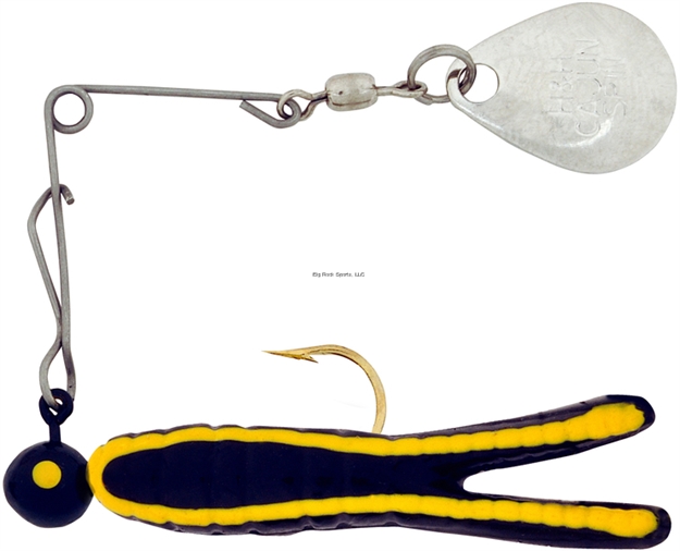 Picture of H & H Lure Cajun Spin, 1/16 Oz, Black/Yellow Stripe, Nickel