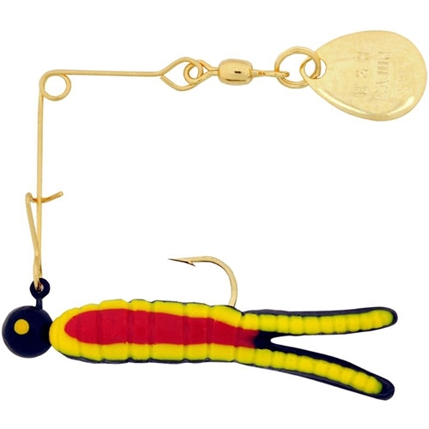 Picture of H & H Lure Caj Spn 1/8 Gld-Blk/Yel/Red BY