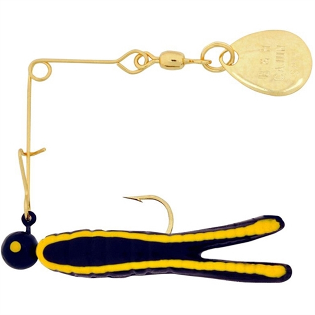 Picture of H & H Lure Caj Spn 1/8 Gld-Blk/Yel Stripe