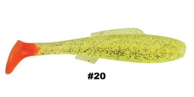 Picture of H & H Lure Cocahoe Minnow, 3", Chartreuse/Glitter/Firetail, 10/Pack