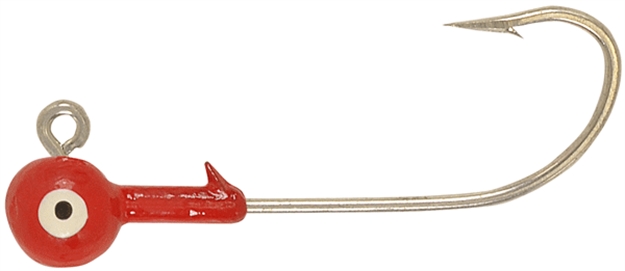 Picture of H & H Lure Cocahoe Round SW Jighead, 3/8 Oz, 3/0 Hook, Red, 10/Pack