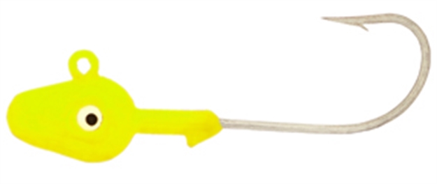 Picture of H & H Lure Double Eye SW Jighead, 1/4 Oz, 2/0 Hook, Chartreuse, 10/Pack D1410-05