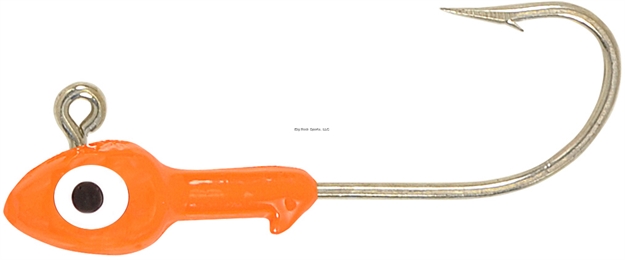 Picture of H & H Lure Double Eye SW Jighead, 1/4 Oz, 2/0 Hook, Orange, 10/Pack