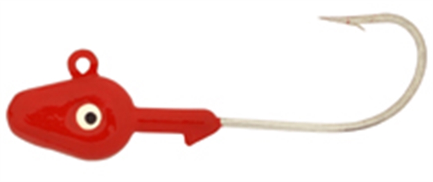 Picture of H & H Lure Double Eye SW Jighead, 1/4 Oz, 2/0 Hook, Red, 10/Pack D1410-01