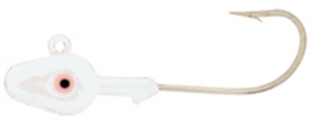 Picture of H & H Lure Double Eye SW Jighead, 1/4 Oz, 2/0 Hook, White, 10/Pack D1410-02
