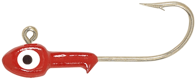 Picture of H & H Lure Double Eye SW Jighead, 1/8 Oz, 1/0 Hook, Red, 10/Pack D1810-01