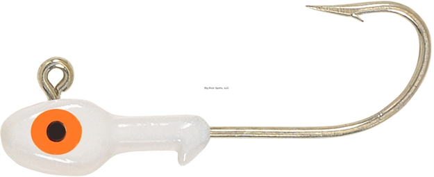 Picture of H & H Lure Double Eye SW Jighead, 1/8 Oz, 1/0 Hook, White, 10/Pack